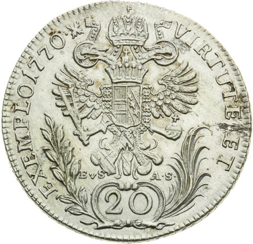 20 Krejcar 1770 - revers