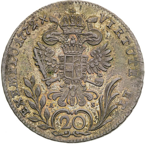 20 Krejcar 1772 - revers