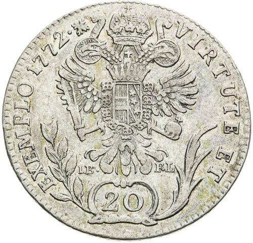 20 Krejcar 1772 - revers