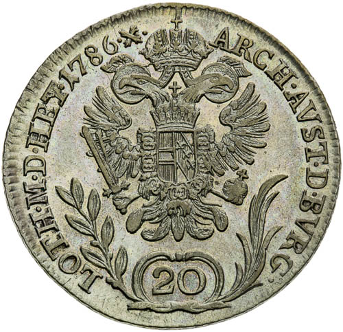 20 Krejcar 1786  - revers