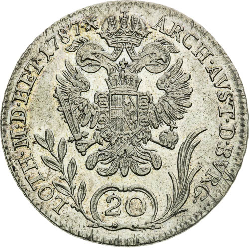 20 Krejcar 1787 - revers