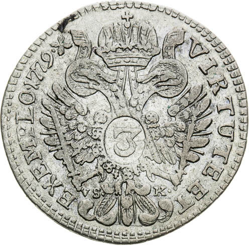 3 Krejcar 1779 - revers
