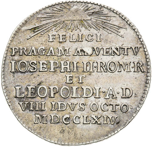 Stříbrný žeton 1764 - avers