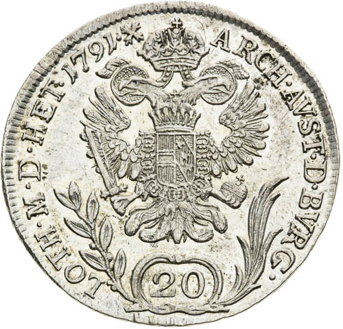 20 Grajciar 1791 - reverz