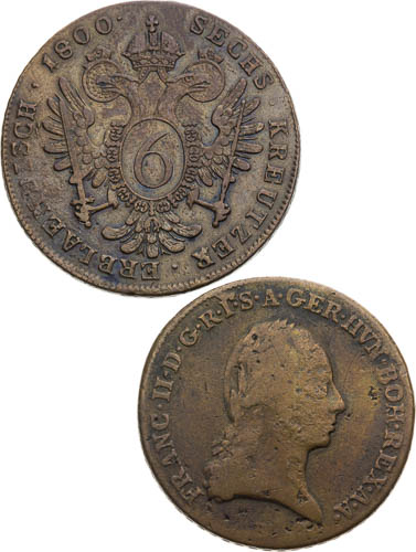 Lot krejcarů 1799, 1800 - reverz