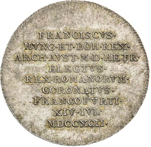 Stříbrný žeton 1792 - avers