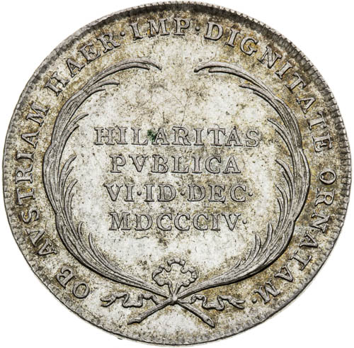 Stříbrný žeton 1804 - revers