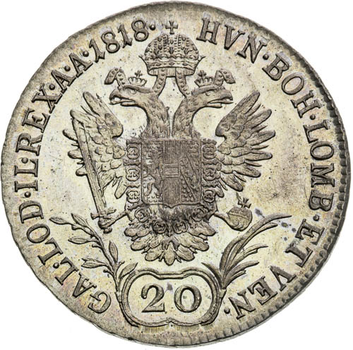 20 Krejcar 1818 - revers
