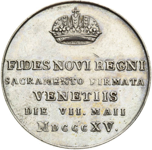 Stříbrný žeton 1815 - revers