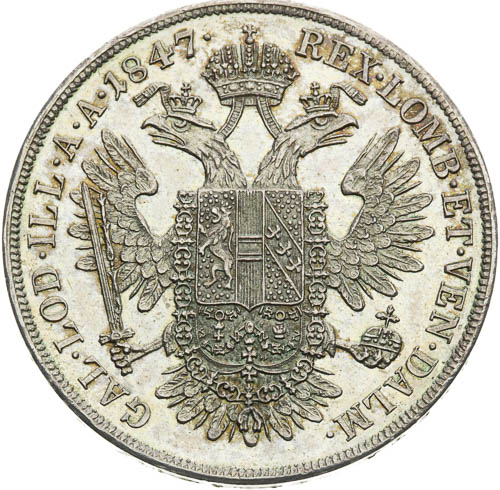 1/2 Tolar 1847 - revers