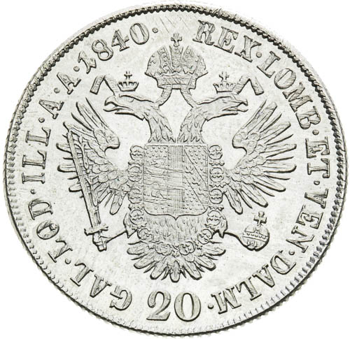 20 Krejcar 1840 - revers