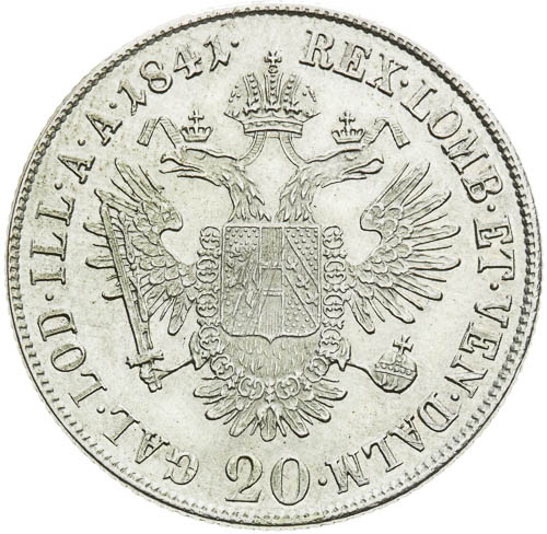 20 Krejcar 1841 - revers
