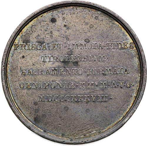 Stříbrná medaile 1838 - revers