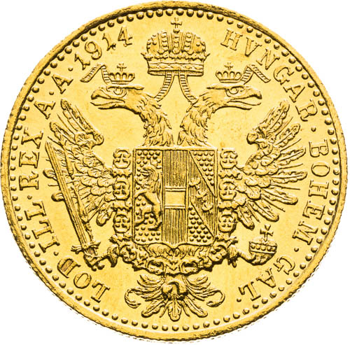 Dukát 1914 - revers