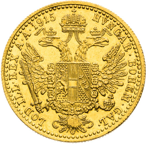 Dukát 1915 - revers