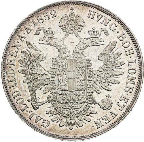 Konvenční tolar 1852 - revers
