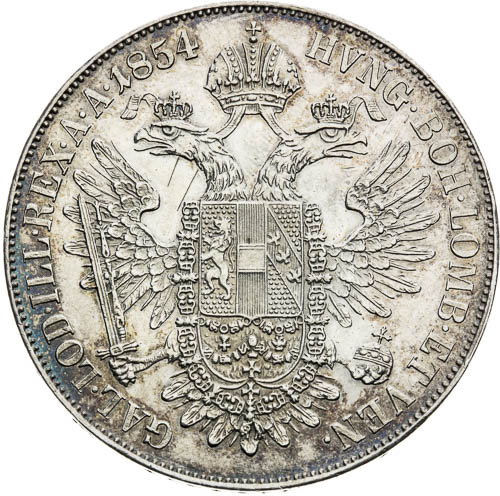 Konvenční tolar 1854 - revers