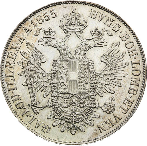 Konvenční tolar 1855 - revers