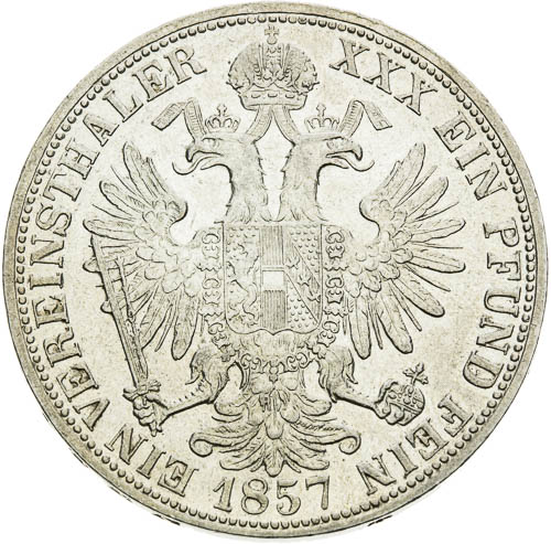 Spolkový tolar 1857 - revers