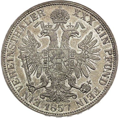 Spolkový tolar 1857 - revers