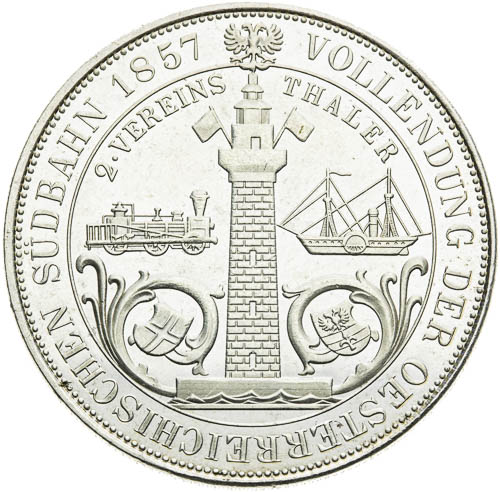 Spolkový 2 tolar 1857 (Novoražba) - revers