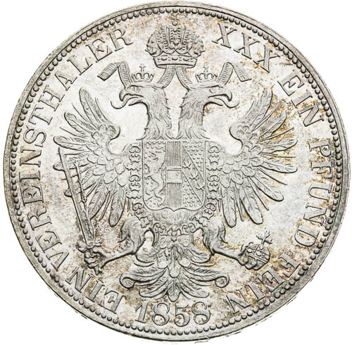 Spolkový tolar 1858 - revers
