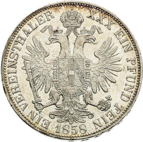 Spolkový tolar 1858 - revers