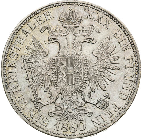 Spolkový tolar 1861 - revers