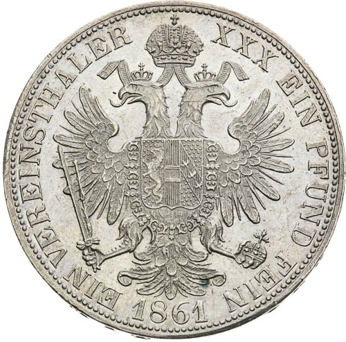 Spolkový tolar 1861 - revers