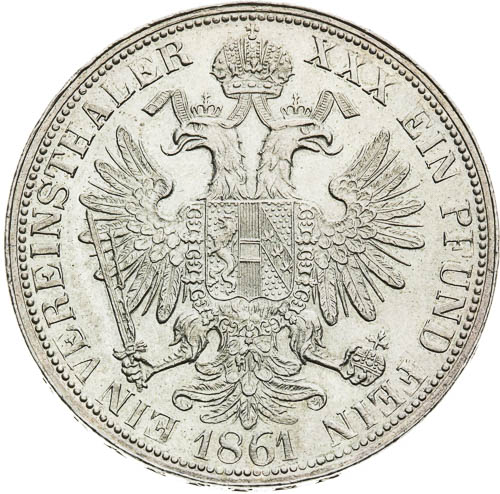 Spolkový tolar 1861 - revers