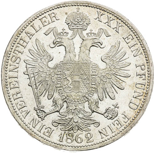 Spolkový tolar 1862 - revers