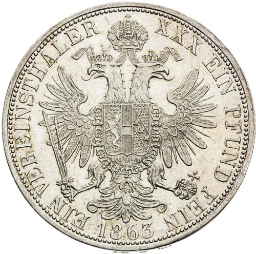 Spolkový tolar 1863 - revers