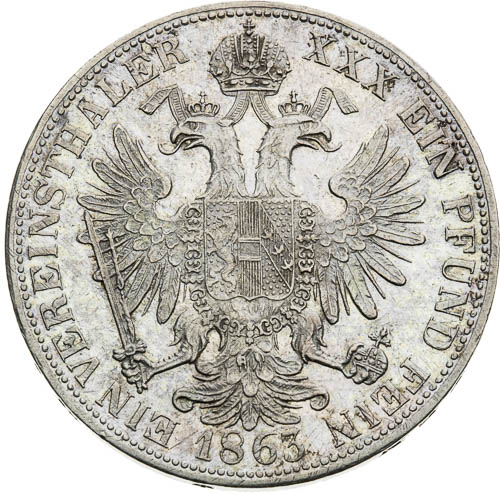 Spolkový tolar 1863 - revers