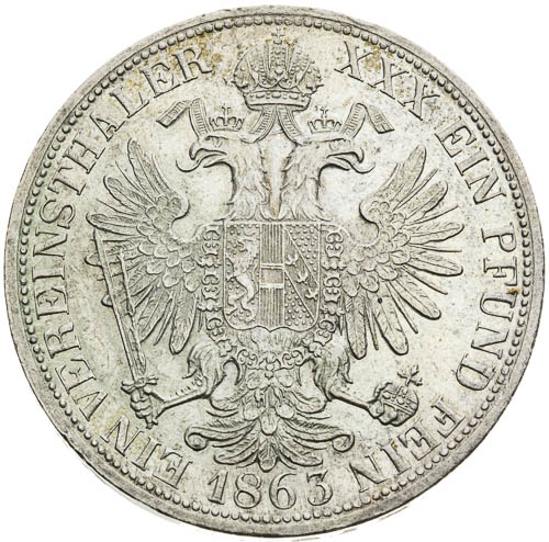 Spolkový tolar 1863 - revers