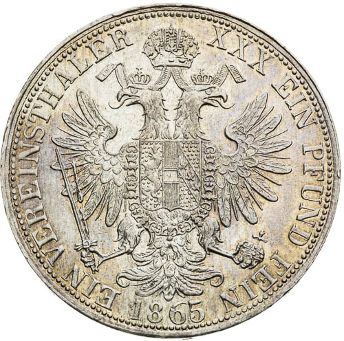 Spolkový tolar 1865 - revers