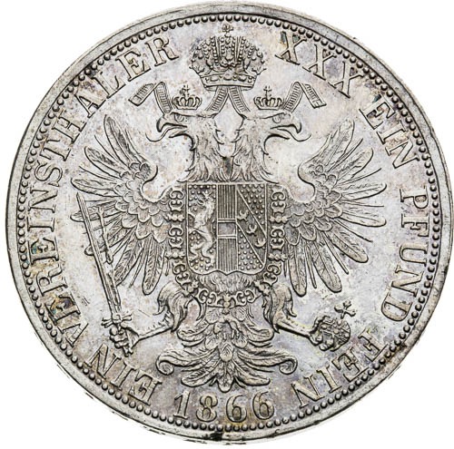 Spolkový tolar 1866 - revers