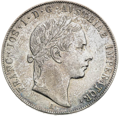Konvenční 1/2 tolar 1855 - avers