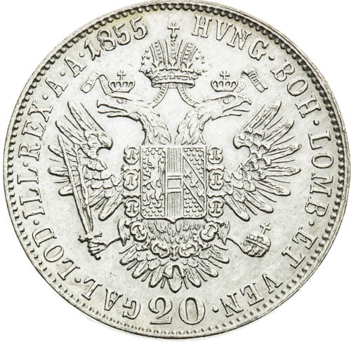 20 Krejcar 1855 - revers