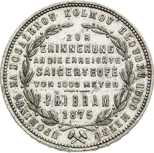 Příbramský zlatník 1875 - revers