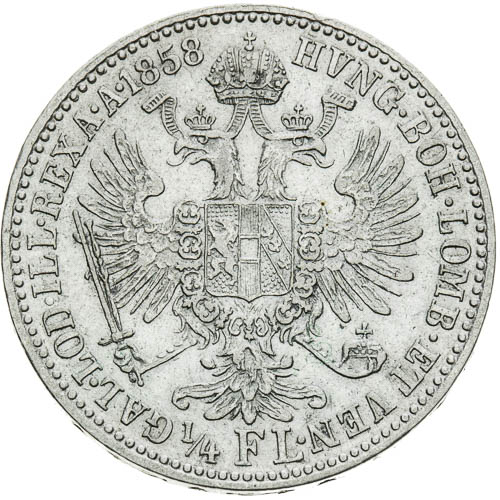 1/4 Zlatník 1858 - revers