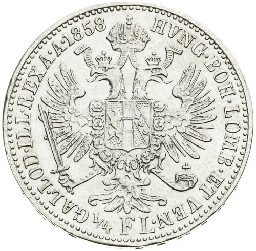 1/4 Zlatník 1858 - revers