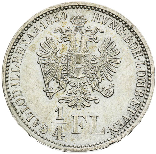 1/4 Zlatník 1859 - revers