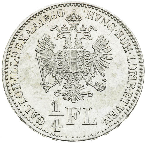 1/4 Zlatník 1860 - revers