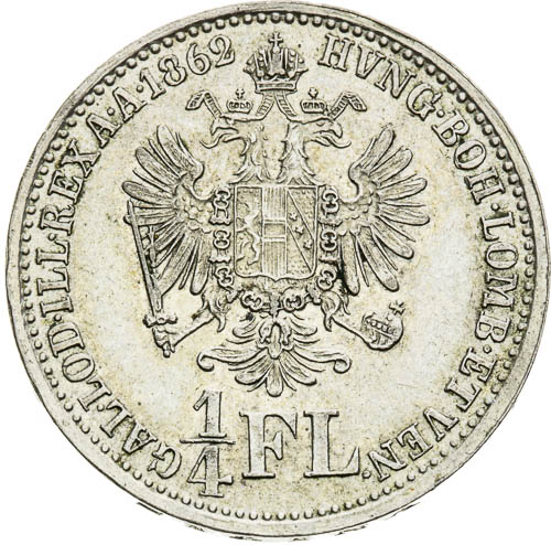 1/4 Zlatník 1862 - revers