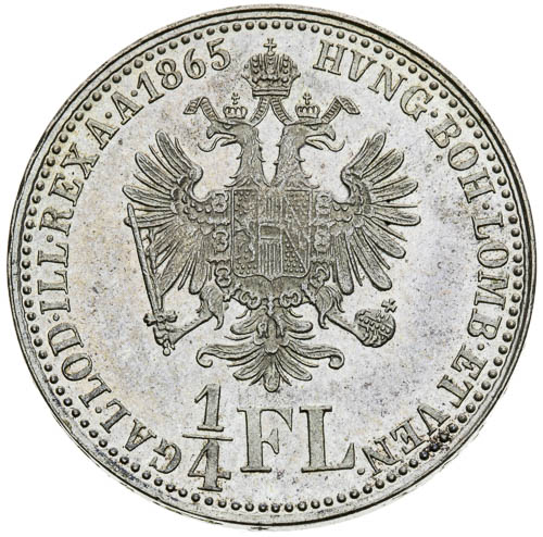 1/4 Zlatník 1865 - revers
