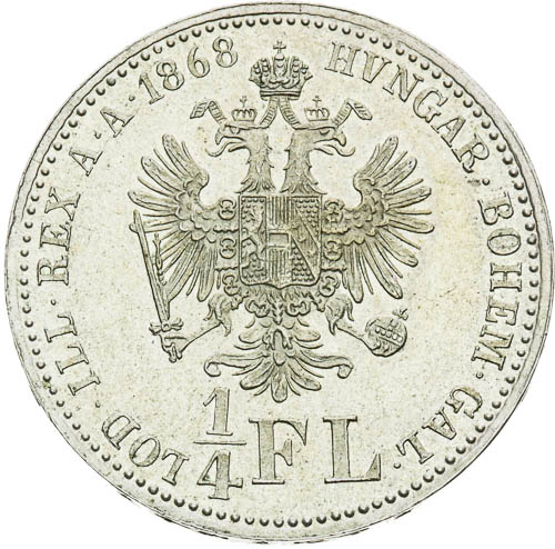 1/4 Zlatník 1868 - revers