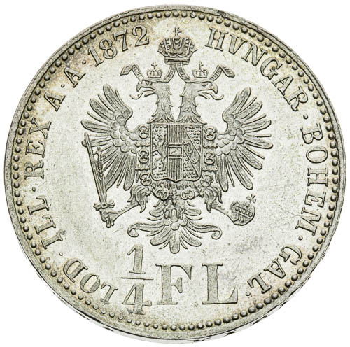 1/4 Zlatník 1872 - revers