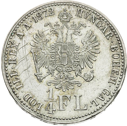 1/4 Zlatník 1872 - revers