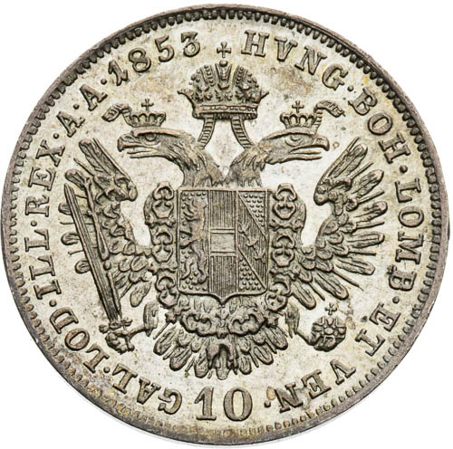 10 Krejcar 1853 - revers