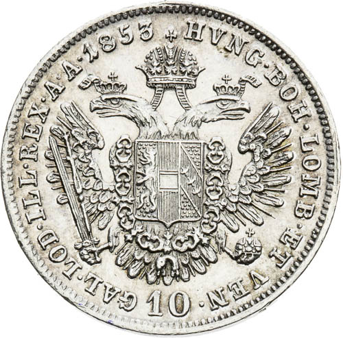 10 Krejcar 1853 - revers